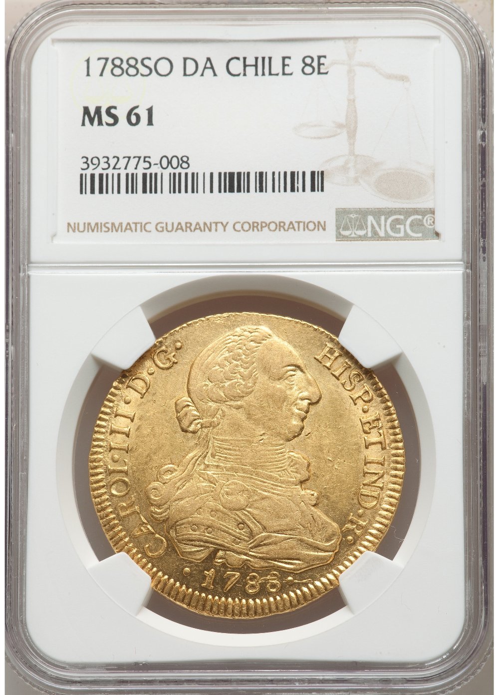 1788-8-Escudos-Chile-Santiago-Mint-#1-And-#2---US-Legal-Tender-Until-1857